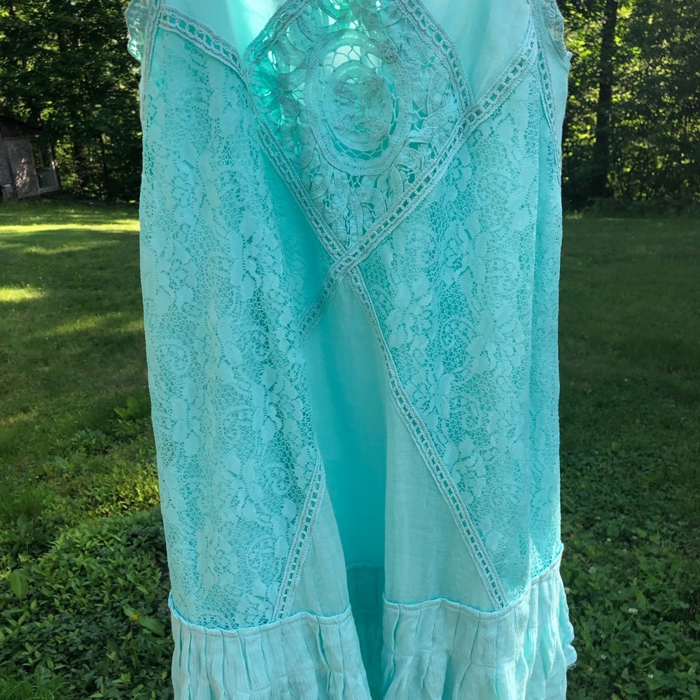 Free People One Angel Lace Tiffany blue dress - Picture 3 of 8